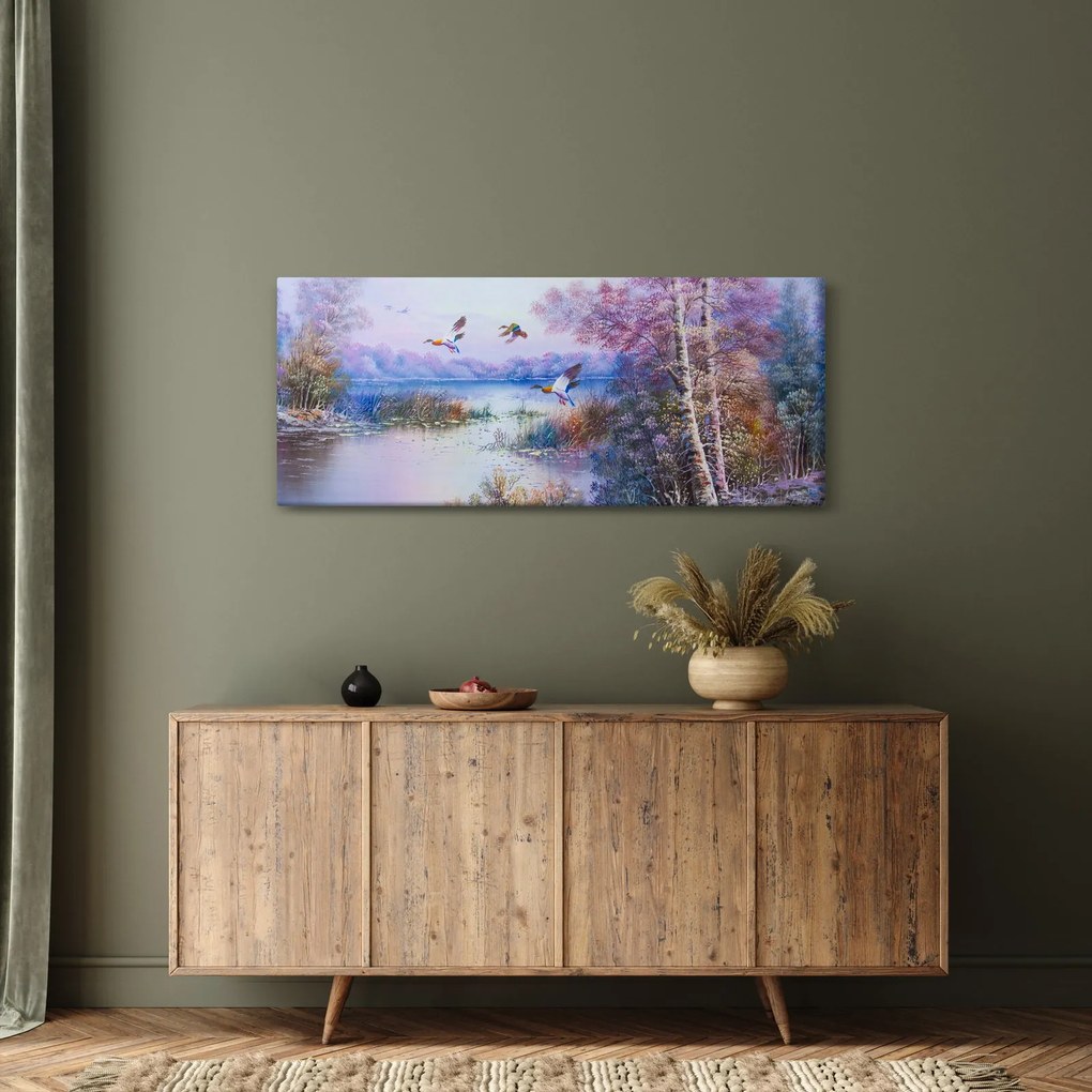 Obraz - Prichádza jeseň, olejomaľba (120x50 cm)