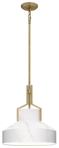 Quoizel QZ-BRECKEN-2P-AB-ABG - Luster BRECKEN 2xE27/60W/230V zlatý s mramorovým dekorom