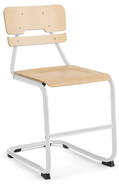 Školská stolička LEGERE II, V 500 mm, biela, breza