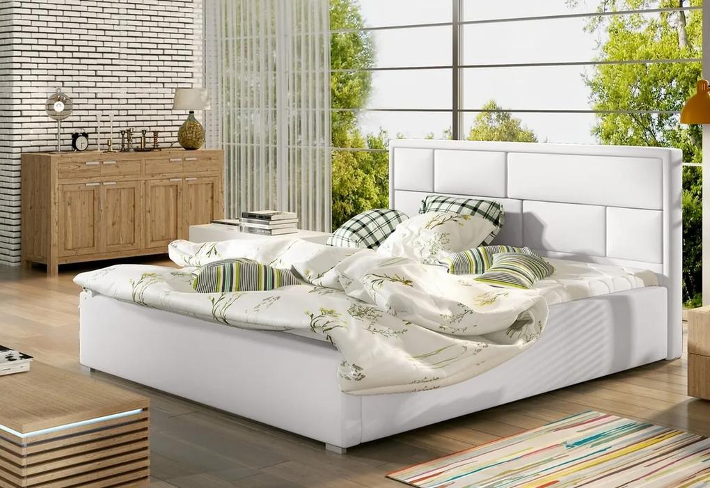 Manželská postel SAMBA + rošt + matrace DE LUX, 140x200, soft 17