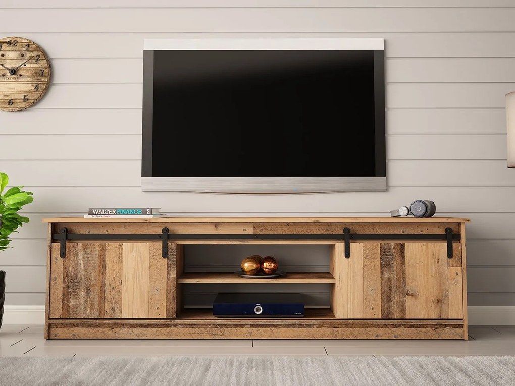 TV skrinka/stolík Selwyn  (old wood). Vlastná spoľahlivá doprava až k Vám domov. 1122964
