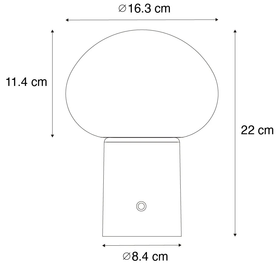 Sada 2 nabíjateľných LED stolových lámp Hríb čierna - Louise
