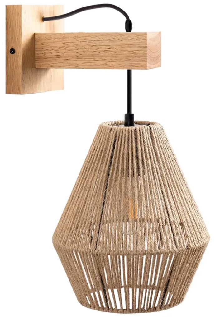 Toolight Toolight, Wood nástenné svietidlo 1xE27 APP1149-1W, hnedá, OSW-01402