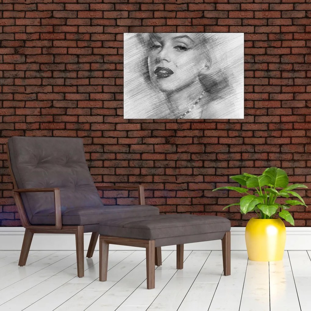 Sklenený obraz - Portrén Merilyn Monroe (70x50 cm)