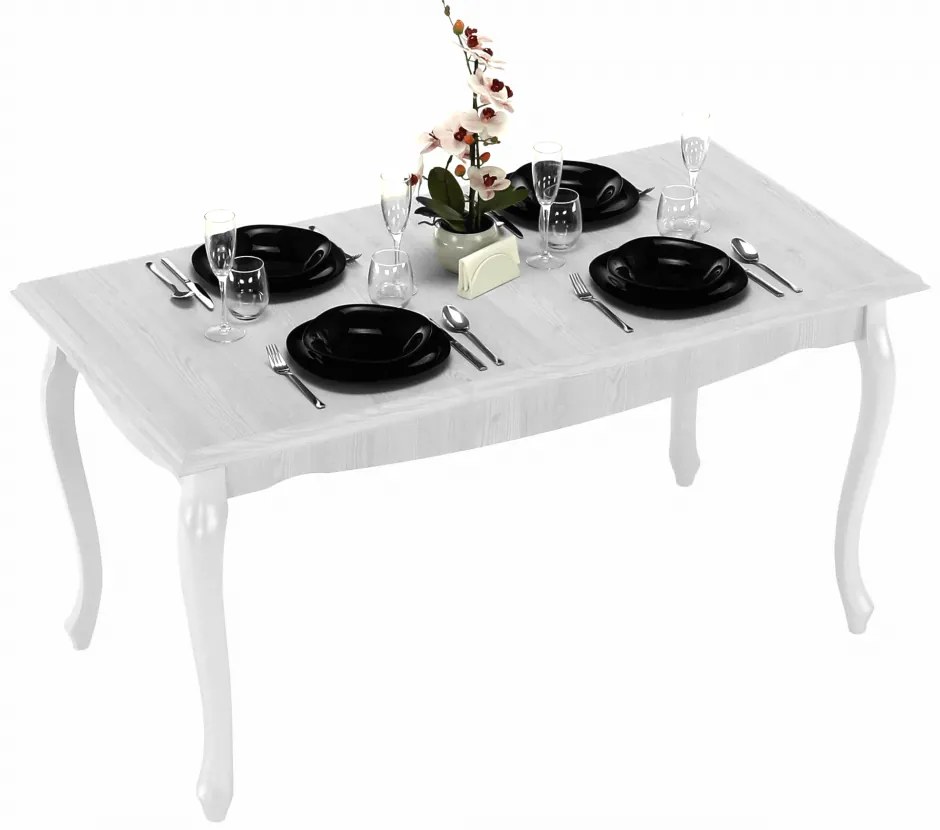 Kondela Jedálenský stôl DA19, sosna biela, 146x76 cm, VILAR