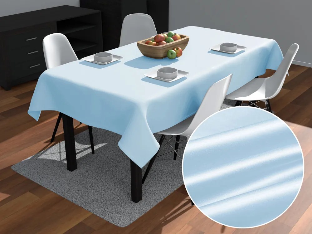 Biante Saténový obdĺžnikový obrus polyesterový Satén LUX-L062 Svetlo modrý 140x180 cm