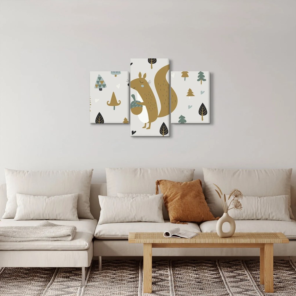 Obraz - Veverička s orieškom (90x60 cm)