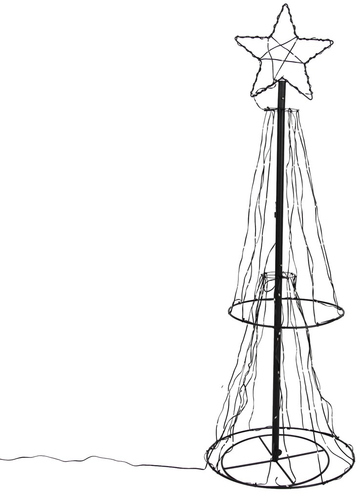 Vianočná stojaca lampa čierny strom 150 cm vrátane LED RGB s časovačom IP44 - Ugoku