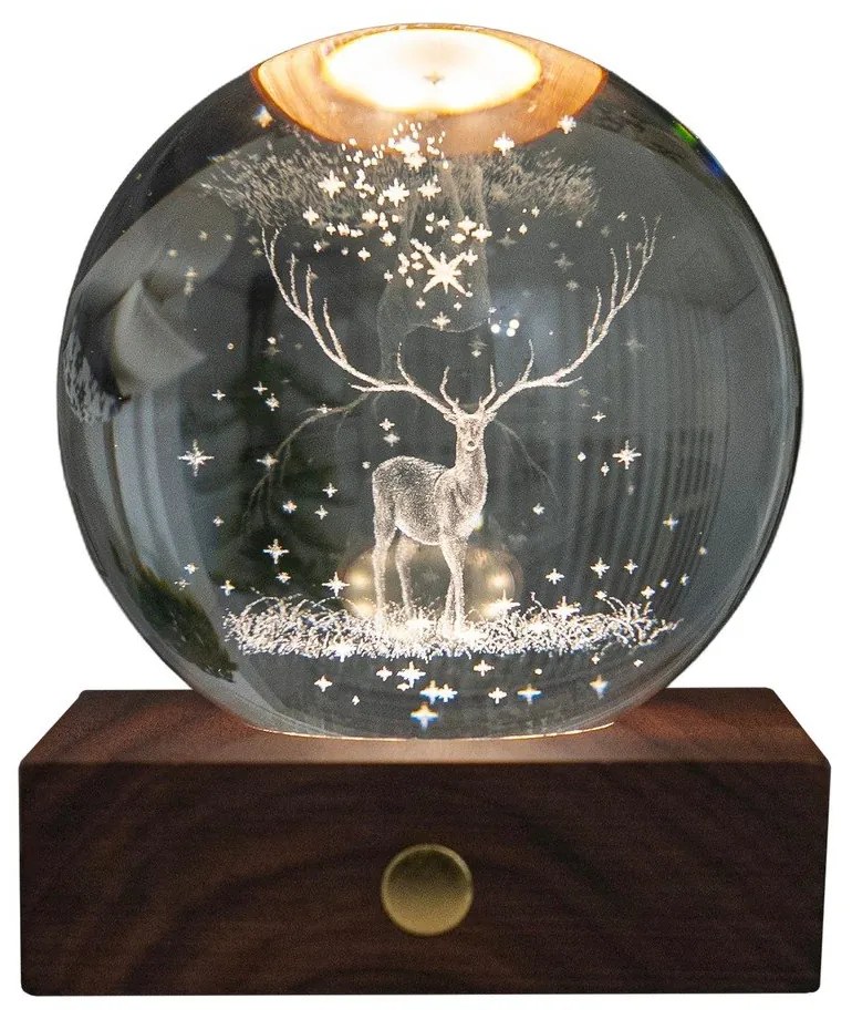 Tmavohnedá svetelná dekorácia na USB Amber – Gingko