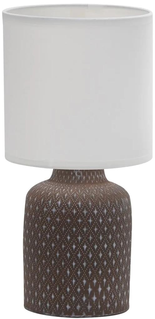 CLX Moderná stolová lampa IMOLA, 1xE14, 40W, hnedá