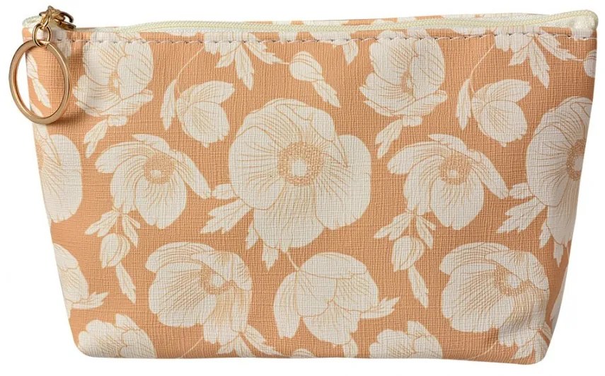 Béžová toaletná taštička s kvetmi Flowers - 21*5*13 cm