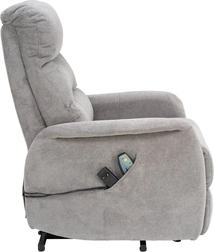 Masážne kreslo s polohovaním Legacy, šedá látka