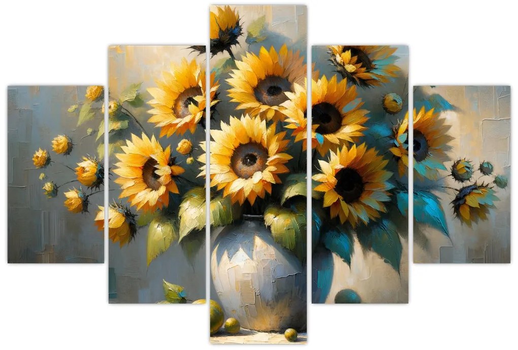 Obraz – Váza so slnečnicami (150x105 cm)