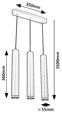 Rabalux 73037 - Luster na lanku SENOBIA 3xGU10/5W/230V