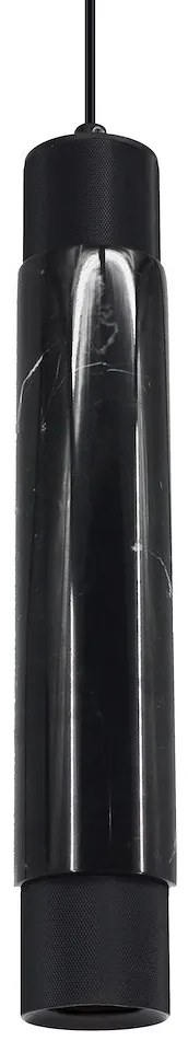 Závesné svietidlo Marble, 1x mramorové/čierne kovové tienidlo, b