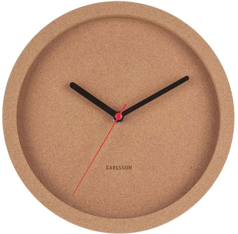KARLSSON Nástenné korkové hodiny Tom ∅ 26 × 5 cm