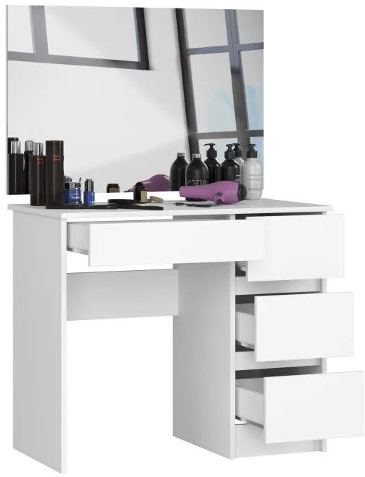Toaletný stolík so zrkadlom T-6/SL 900x600 pravý, biely