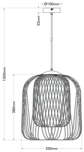 Globo 15965H1 - Luster na lane DICHTI 1xE27/40W/230V pr. 35 cm