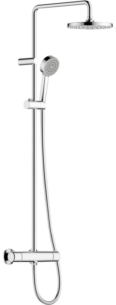 HANSA Basic nástenný sprchový systém s termostatom, horná sprcha 1jet priemer 200 mm, ručná sprcha 1jet, chróm, 55350110