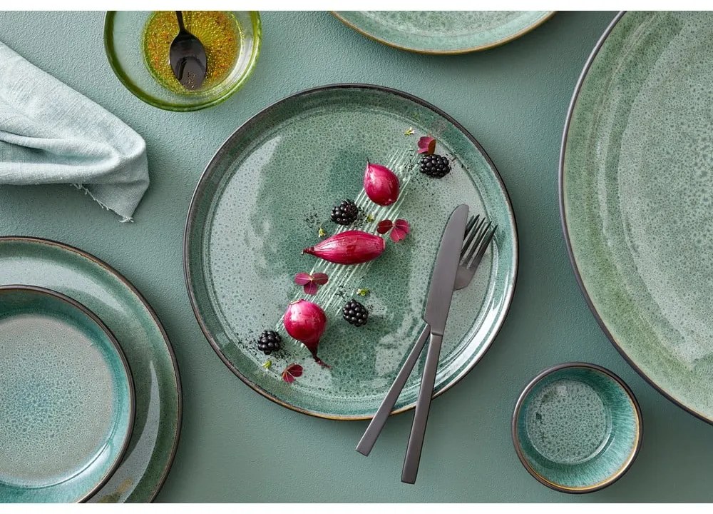 Zelený/čierny dezertný kameninový tanier ø 21 cm Gastro Green/Black – Bitz