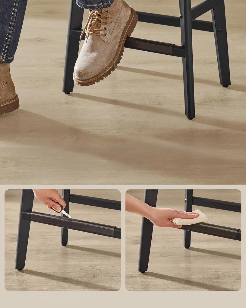 Sada 2 ks barových stoličiek Vasagle Bland atramentovo čierna