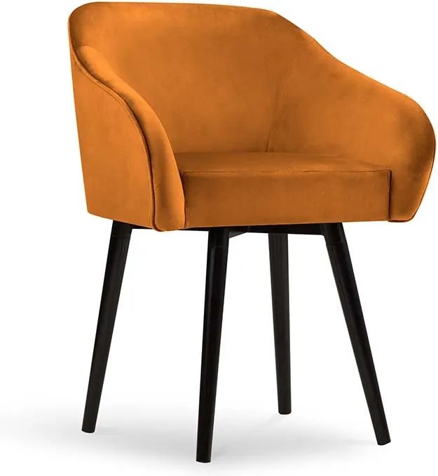 Oranžová Zamatová stolička Tuff MICADONI HOME