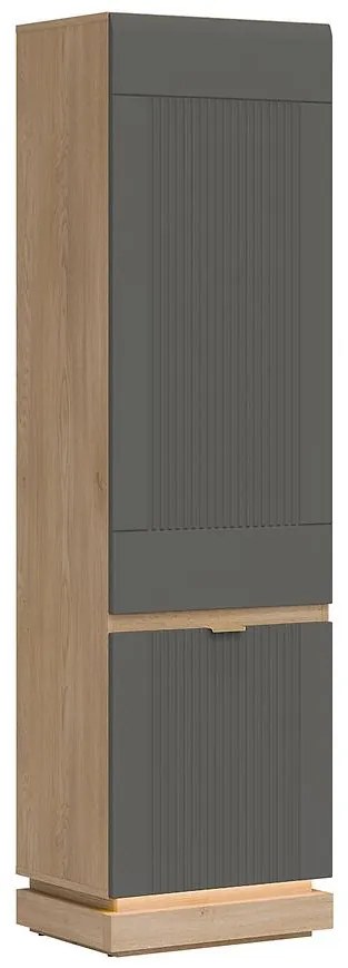 Vitrína L/P Milton Ml07 Dub Crem Torro Sivá