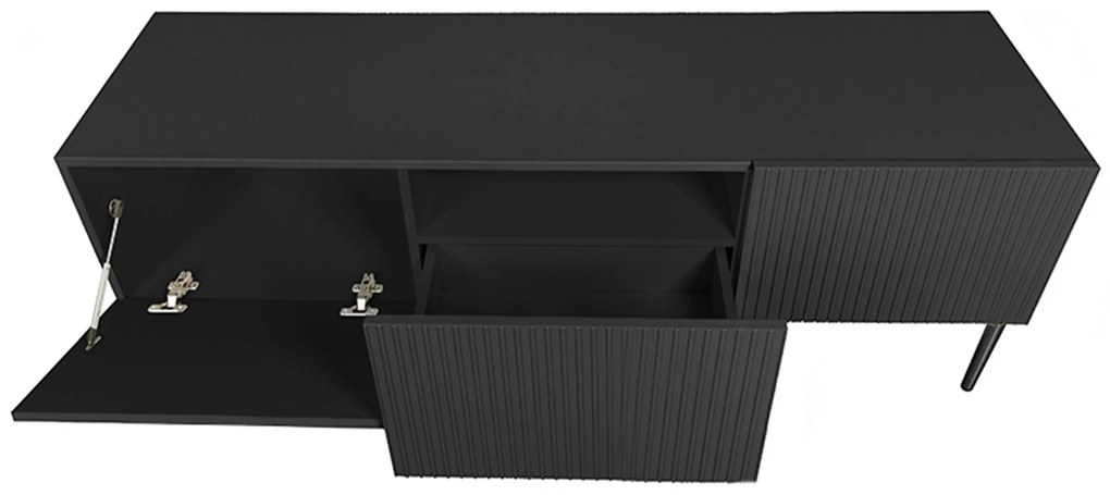 TV stolík Nicole 150 cm - čierny mat / čierne nožičky