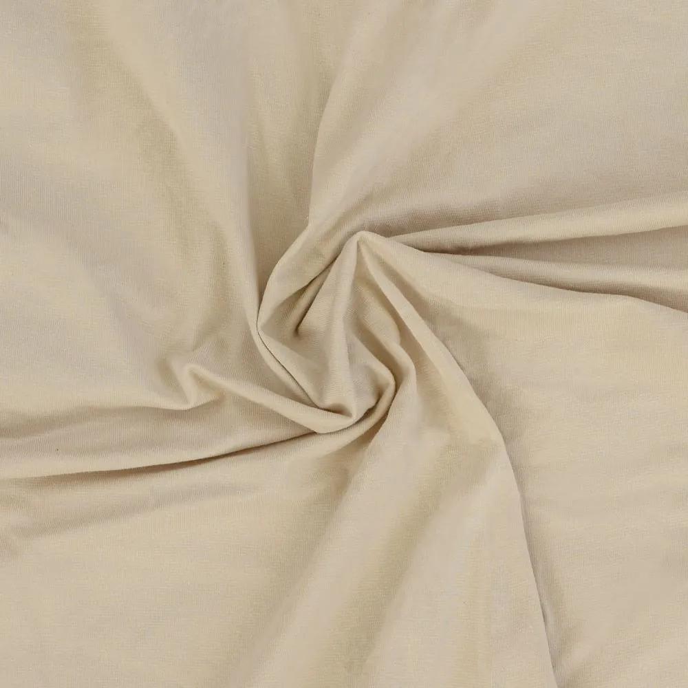 Kvalitex Luxusné bavlnené JERSEY prestieradlo s lycrou 220x200 cm - svetlo béžová