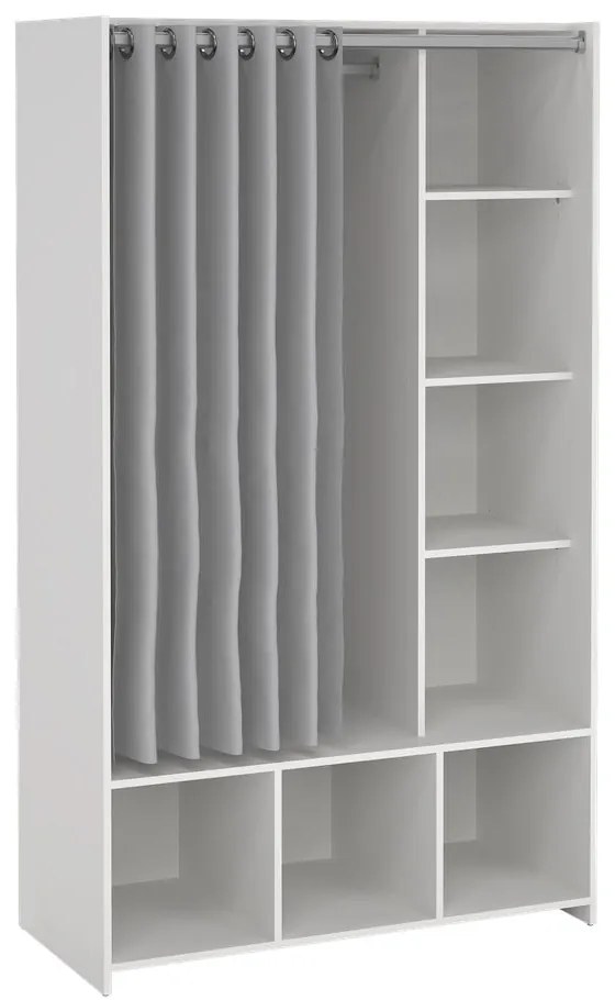 Bielo-sivá šatníková skriňa 105x180 cm Kit – Tvilum