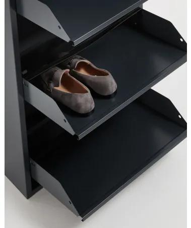 ODE 5 botník - kovová skrinka na topánky Čierna