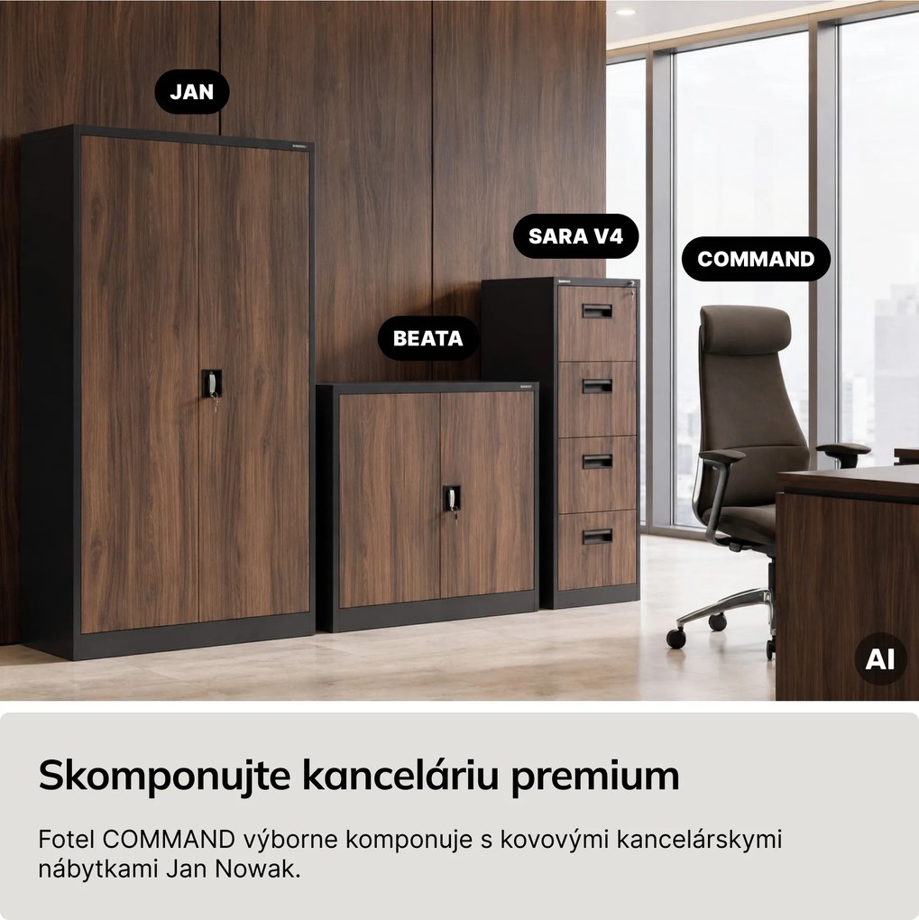Kreslo kancelárske čalúnené riaditeľské hnedé: COMMAND
