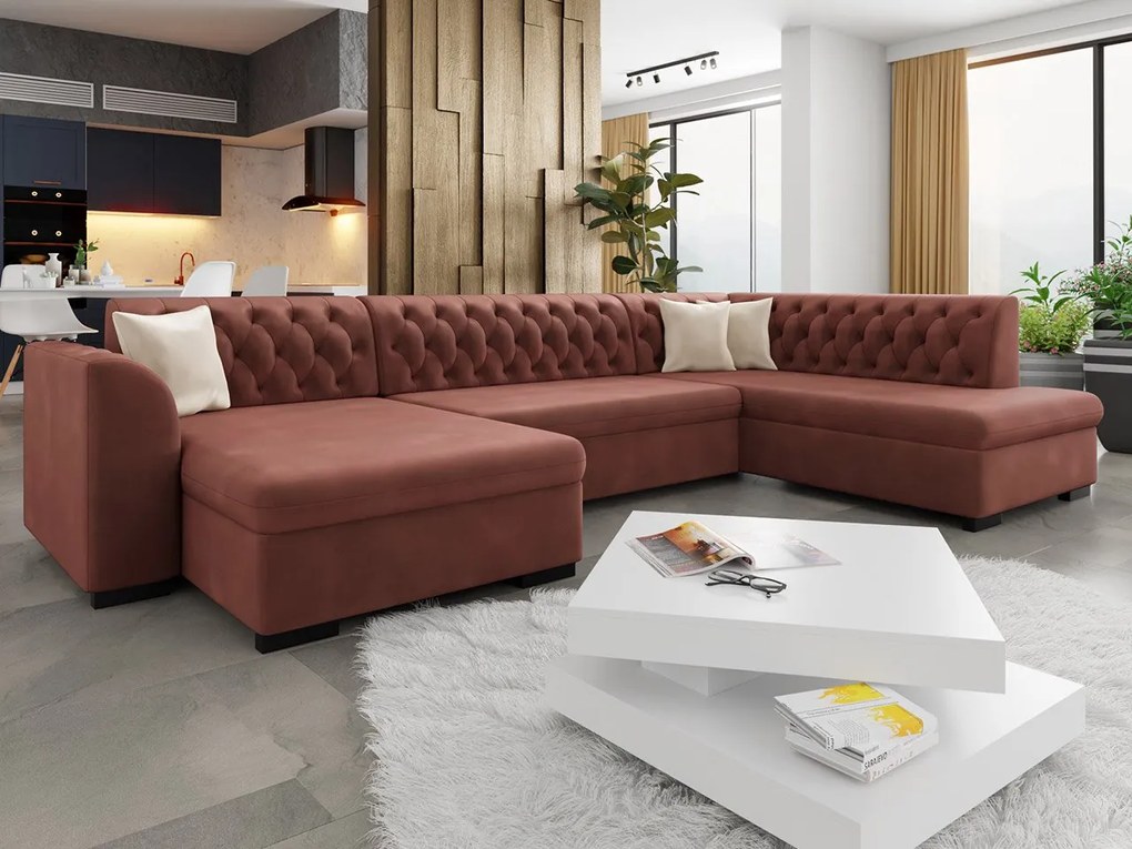 Veľká sedačka do obývačky Valdero, Dostupné poťahy: Magic Velvet 2227 + Magic Velvet 2227 + Evo 29, Strana: Ľavá