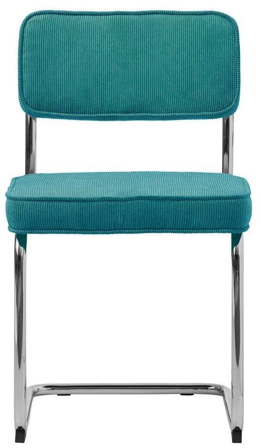 Tyrkysová menčestrová jedálenská stolička Rupert – Unique Furniture