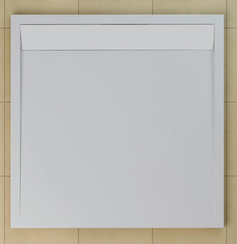 SanSwiss WIQ 090 04 04 Sprchová vanička čtvercová 90×90 cm bílá, kryt bílý, skládá se z WIQ 090 04 a BWI 090 04 04