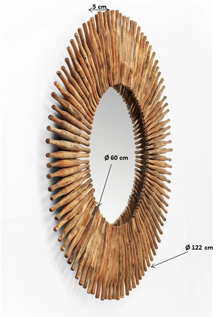Sunlight zrkadlo hnedé Ø120 cm