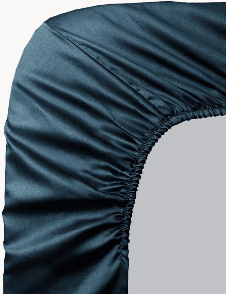 Elastická plachta na kontinentálnu posteľ z bavlneného saténu Ava, V 50 cm