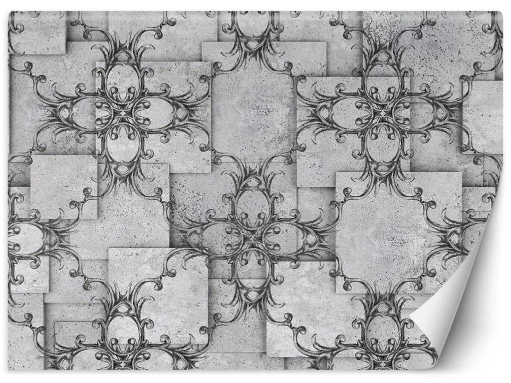 Fototapeta, Orientální vzor na šedém pozadí - 200x140 cm