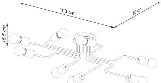 Sollux SL.1667 - Prisadený luster TIMBO 8xE27/15W/230V biela/béžová/buk
