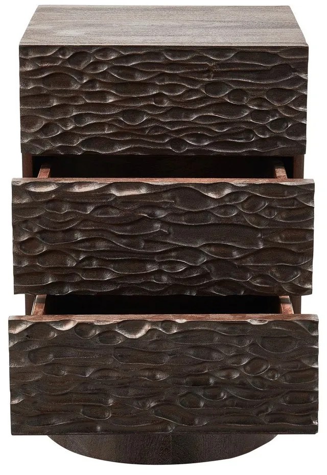 Tmavohnedý nočný stolík z mangového dreva Crumble – WOOOD