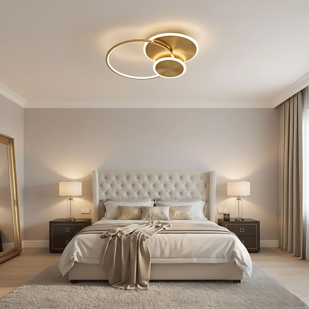 Toolight Toolight, LED stropné svietidlo + diaľkové ovládanie, APP1711-C, zlatá matná, OSW-04040