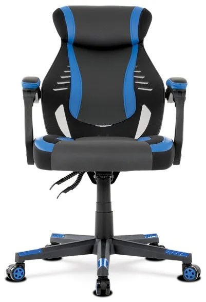 Autronic BONTEC Herné kreslo, hojdací mechanizmus, čierna ekokoža, KA-Y213 BLUE Farba: Šedá