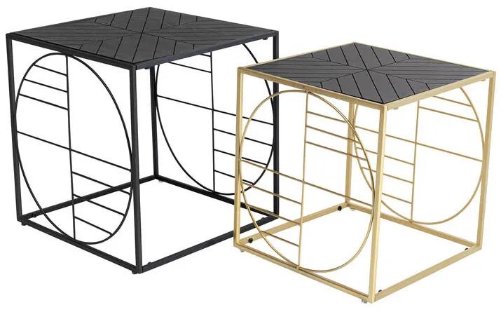 Techno 2 príručný stolík dvoj-set čierny/zlatý