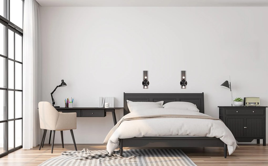 Toolight Toolight, nástenné svietidlo 2xE14 APP1208-2W, čierna, OSW-09046