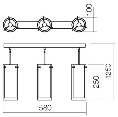 Redo 01-1257 - Závesný luster na lanku QIPAO 3xE27/42W/230V