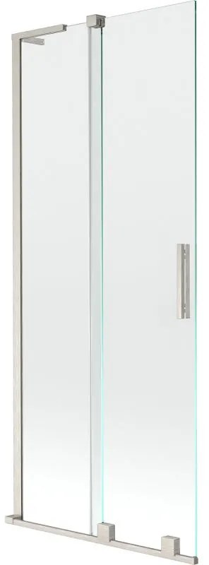 Mexen Velar L, 2-krídlová posuvná vaňová zástena 80 x 150 cm, 8mm číre sklo, brúsená oceľ, 896-080-003-01-97