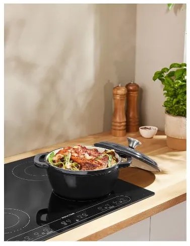 Silvercrest® Liatinový hrniec, 2,8 l, čierny + Liatinový hrniec, 5,6 l, čierny + Liatinový pekáč, 4,8 l, čierny (800011484)