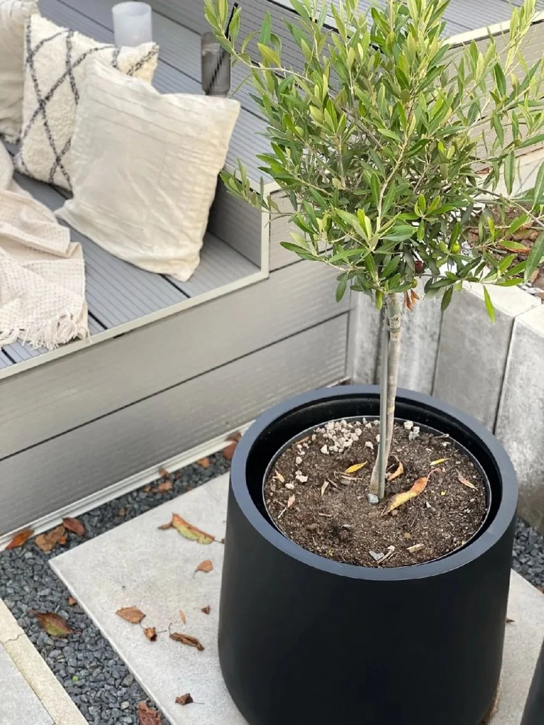 Kvetináč VEKRA, sklolaminát, výška 50 cm, čierna