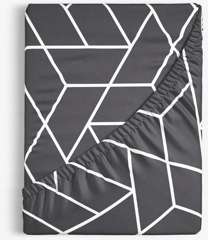 Goldea bavlnená napínacia plachta - mozaika na tmavo sivom 80 x 200 cm