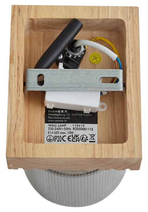 Moderné bodové svietidlo drevo s dymovým sklom otočné a naklápacie - Gracy